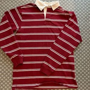 SOLD LL Bean oversized stripped long-sleeve thick Collar T